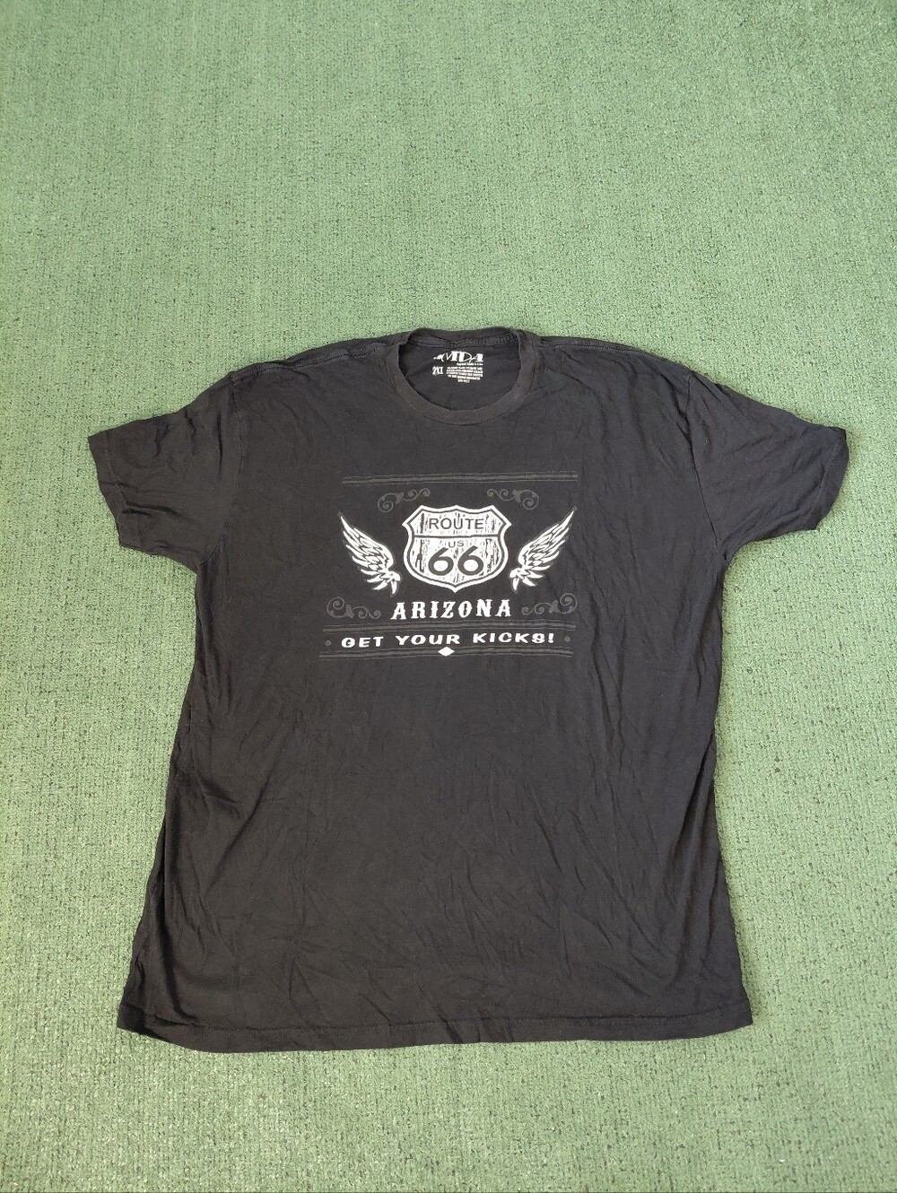 Route 66 Arizona "Get Your Kicks" Angel Wings Travel Souviner Black T Shirt Sz X